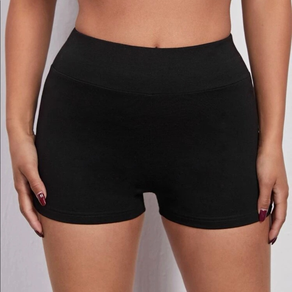Wide Waistband Biker Shorts
